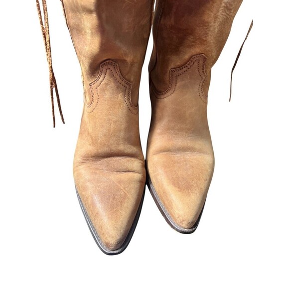 Guess by Georges Marciano Womens Mid Calf Suede Boots Brown Size 7.5 Y2K Western - Picture 6 of 10